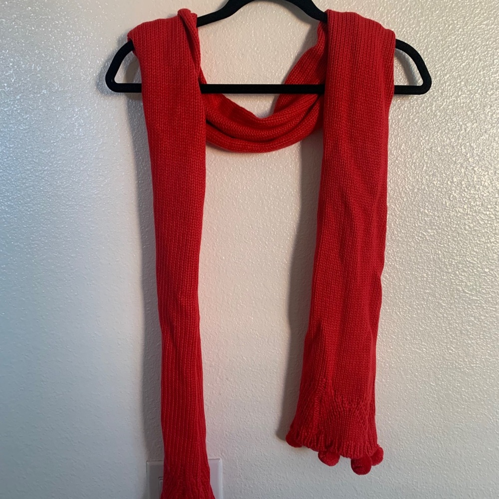 Red Scarf w/pom